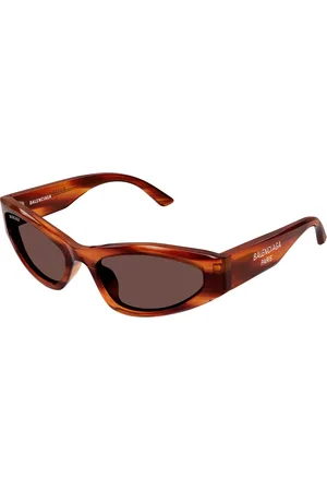 Balenciaga Donna BB0387S 002 Occhiali da sole Acetato Marrone Geometrica