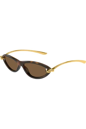 Bottega Veneta Donna BV1390S 002 Occhiali da sole Iniettato Marrone Cat Eye