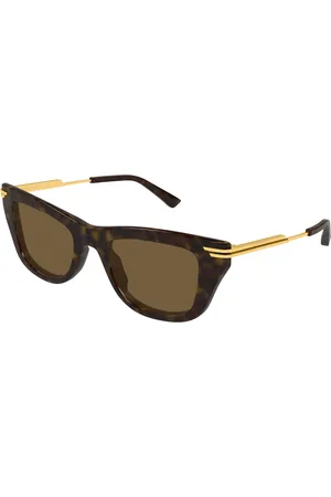 Bottega Veneta Donna BV1369S 002 Occhiali da sole Acetato Marrone Squadrata