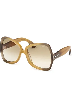 Tom Ford Donna FT1222 JERRY 41F Occhiali da sole Acetato Marrone Farfalla Normale Sfumato