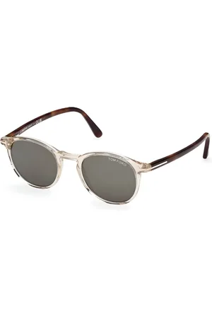 Tom Ford Uomo FT0539 ANDREA-02 45N Occhiali da sole Acetato Verde Rotonda Normale