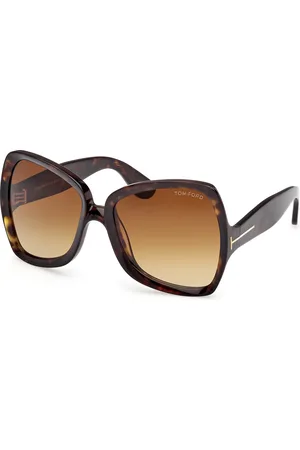 Tom Ford Donna FT1222 JERRY 52F Occhiali da sole Acetato Marrone Farfalla Normale Sfumato