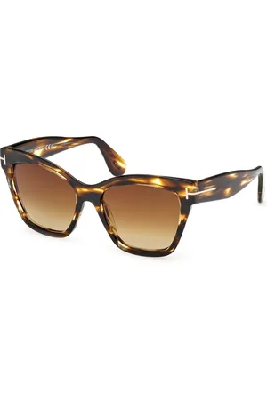 Tom Ford Donna FT1217 ELVIRA 55F Occhiali da sole Acetato Marrone Farfalla Normale