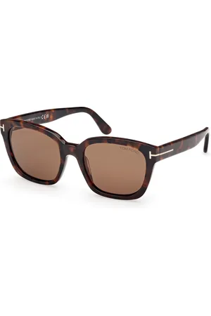 Tom Ford Donna FT1216 HAYLAY 52H Occhiali da sole Acetato Marrone Squadrata Polarizzata