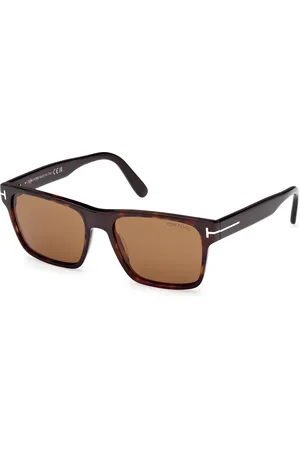Tom Ford Uomo FT1205 CALDER 52E Occhiali da sole Acetato Marrone Squadrata Normale