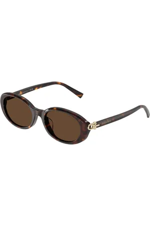 Tiffany & Co. Donna TF4242D 80153G Occhiali da sole Acetato Marrone Rotonda Normale