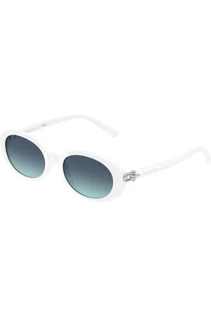Tiffany & Co. Donna TF4242D 83929S Occhiali da sole Acetato Blu Rotonda Normale Sfumato
