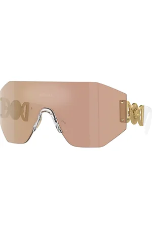 VERSACE Unisex VE2258 10027J Occhiali da sole Metallo Marrone Geometrica Specchiate Specchiato