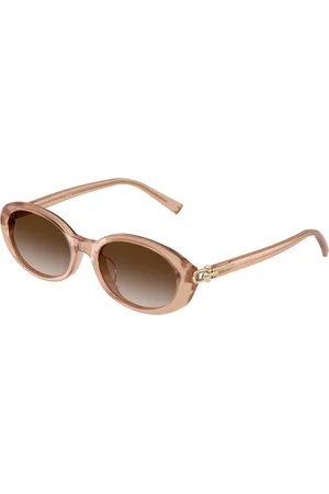 Tiffany & Co. Donna TF4242D 82683B Occhiali da sole Acetato Marrone Rotonda Normale Sfumato