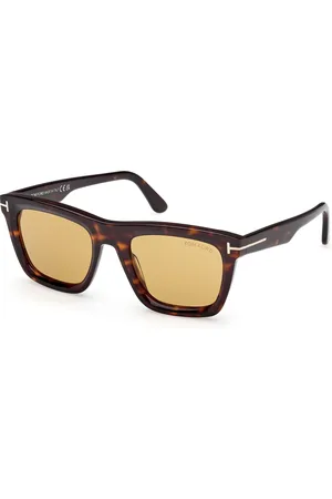 Tom Ford Uomo FT1207 LELIO 52E Occhiali da sole Acetato Marrone Squadrata Normale