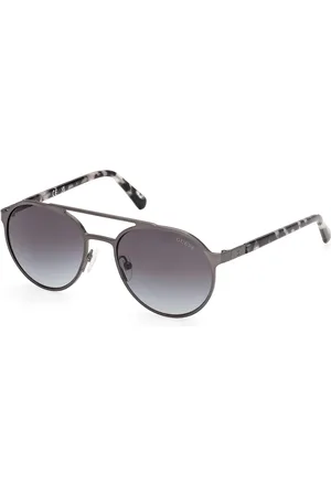 Guess Uomo GU00211 07B Occhiali da sole Metallo Rotonda Normale