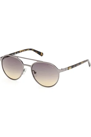 Guess Uomo GU00211 09B Occhiali da sole Metallo Rotonda Normale
