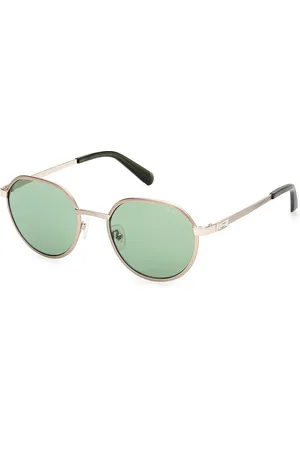 Guess Uomo GU00207 33N Occhiali da sole Metallo Verde Rotonda Normale