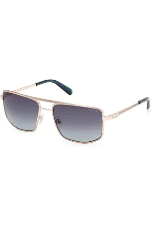 Guess Uomo GU00208 33W Occhiali da sole Metallo Blu Squadrata Normale