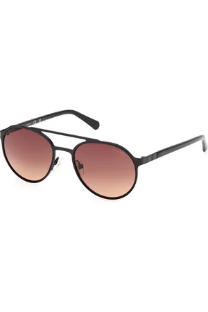 Guess Uomo GU00211 02F Occhiali da sole Metallo Rotonda Normale