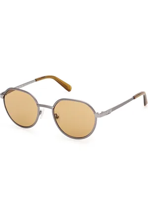 Guess Uomo GU00207 09E Occhiali da sole Metallo Rotonda Normale