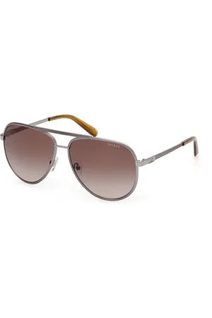 Guess Uomo GU00209 09F Occhiali da sole Metallo Marrone Pilot Normale