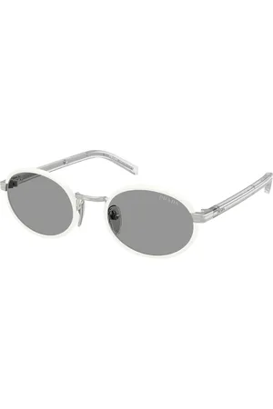 Prada Donna PR B56S 23E50Q Occhiali da sole Acciaio Grigio Rotonda Normale