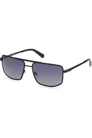 Guess Uomo GU00208 02D Occhiali da sole Metallo Fumo Squadrata Polarizzata