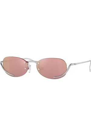 Diesel Unisex DL1004 103/E4 Occhiali da sole Metallo Rosa Rotonda Specchiate