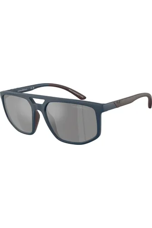 Emporio Armani Uomo EA4248U 62606G Occhiali da sole Iniettato Grigio Pilot Specchiate