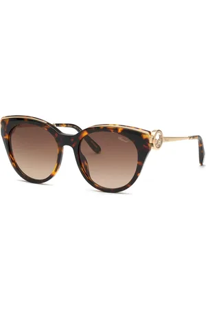 Chopard Donna SCHL04S 909 Occhiali da sole Acetato Marrone Farfalla Antiriflesso Sfumato