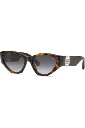 Philipp Plein Donna SPP161 PLEIN CAPTURE 722 Occhiali da sole Acetato Fumo Cat Eye Normale Sfumato