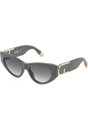 Furla Donna SFU881 0GFS Occhiali da sole Acetato Fumo Cat Eye Normale Sfumato