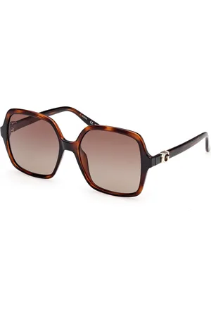 Guess Donna GU00190 52H Occhiali da sole Iniettato Marrone Squadrata Polarizzata Sfumato