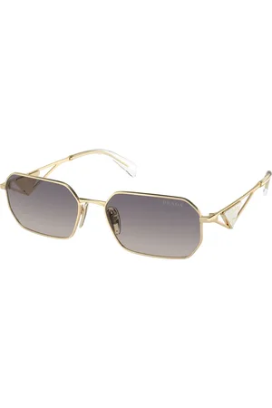 Prada Donna PR A51S ZVN30C Occhiali da sole Metallo Blu Geometrica Normale Sfumato