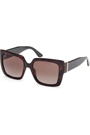 Guess Donna GU00200 52F Occhiali da sole Iniettato Marrone Squadrata Normale Sfumato