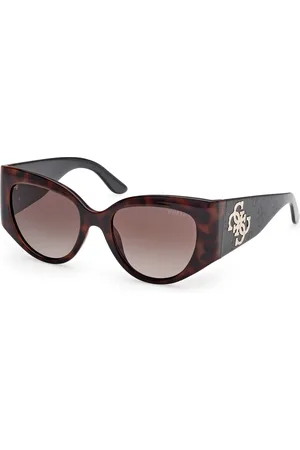 Guess Donna GU00202 52F Occhiali da sole Iniettato Marrone Cat Eye Normale Sfumato