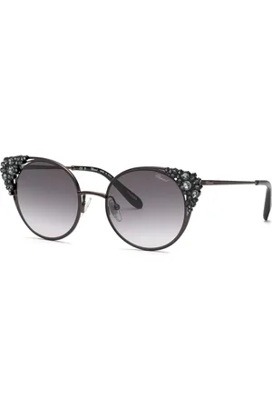 Chopard Donna SCHL06S 530 Occhiali da sole Metallo Fumo Rotonda Antiriflesso Sfumato