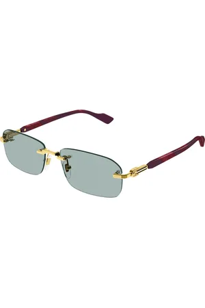 Gucci Uomo GG1221S 003 Occhiali da sole Metallo Verde Squadrata Normale