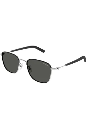 Montblanc Uomo MB0392SA 002 Occhiali da sole Metallo Grigio Squadrata