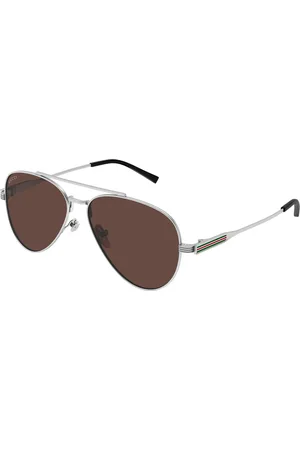 Gucci Uomo GG1874S 003 Occhiali da sole Metallo Marrone Pilot