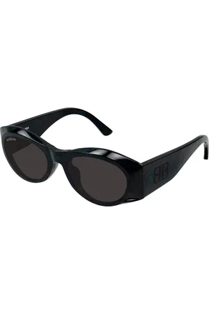 Balenciaga Donna BB0396SK 003 Occhiali da sole Acetato Grigio Rotonda