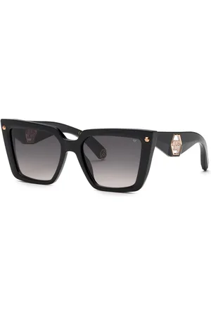 Philipp Plein Donna SPP178 PLEIN MUSE 700 Occhiali da sole Acetato Fumo Squadrata Normale Sfumato