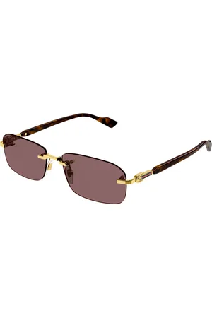 Gucci Uomo GG1221S 002 Occhiali da sole Metallo Marrone Squadrata Normale