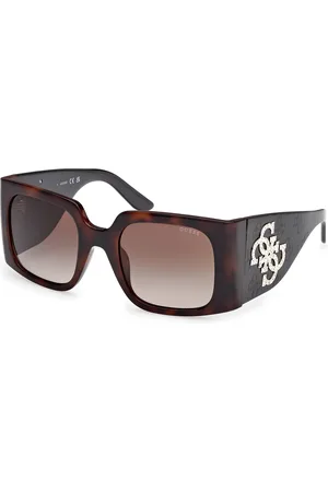Guess Donna GU00201-H 52F Occhiali da sole Iniettato Marrone Squadrata Normale Sfumato