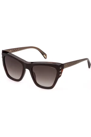 Police Donna SPLR24 SUPERSTAR 4 752 Occhiali da sole Acetato Marrone Farfalla Normale Sfumato