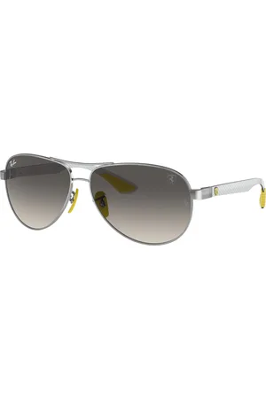 Ray-Ban Uomo RB8331M F08311 Occhiali da sole Metallo Grigio Pilot Normale Sfumato