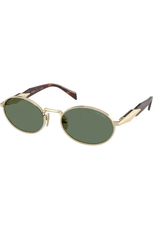 Prada Donna PR 65ZS ZVN70L Occhiali da sole Metallo Verde Rotonda Normale