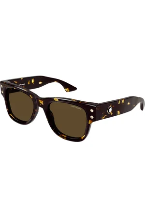 Montblanc Uomo MB0381S 003 Occhiali da sole Acetato Marrone Squadrata