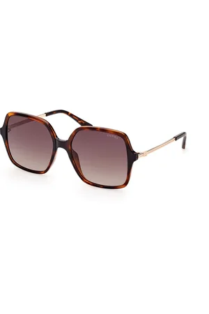 Guess Donna GU7845 52F Occhiali da sole Iniettato Marrone Squadrata Normale Sfumato