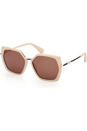 Max Mara Donna MM0136 MILLER-5 25E Occhiali da sole Acetato Marrone Geometrica Normale