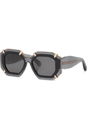 Philipp Plein Donna SPP098V PLEIN SUPREME STAR 819 Occhiali da sole Acetato Fumo Geometrica Normale