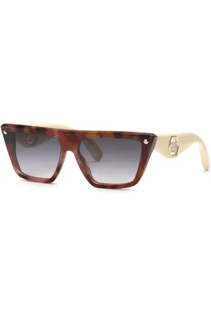 Philipp Plein Donna SPP177 PLEIN MUSE 07TB Occhiali da sole Acetato Marrone Cat Eye Normale Sfumato