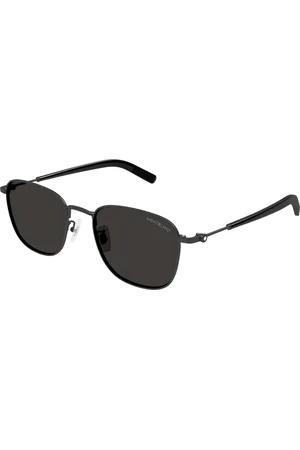 Montblanc Uomo MB0392SA 001 Occhiali da sole Metallo Grigio Squadrata