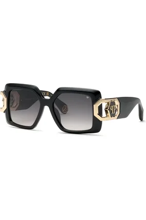 Philipp Plein Donna SPP159 PLEIN HERA 700 Occhiali da sole Acetato Fumo Geometrica Normale Sfumato